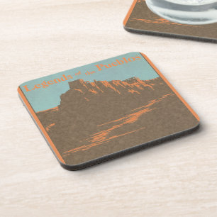 Vintage Taos Pueblo's New Mexico, Reisposter Kunst Bier Onderzetter