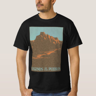 Vintage Taos Pueblo's New Mexico, Reisposter Kunst T-shirt