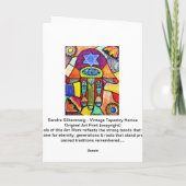 Vintage Tapastry Hamsa Kaart (Achterkant)