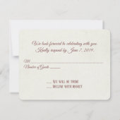 vintage tapijt roos RSVP Kaartje (Achterkant)