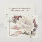 vintage tapijt roos RSVP Kaartje (Voorkant / Achterkant)