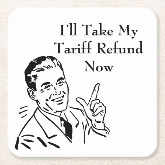 Vintage Tariff Refund Check Kartonnen Onderzetters (Voorkant)