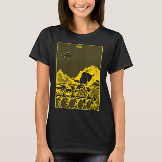 VINTAGE TAROT CARD CUPS EIGHT T-SHIRT (Voorkant)