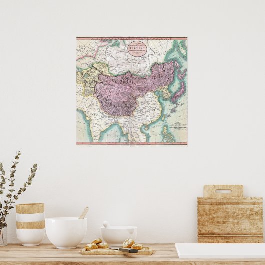 Vintage Tartary Map Poster (Keuken)