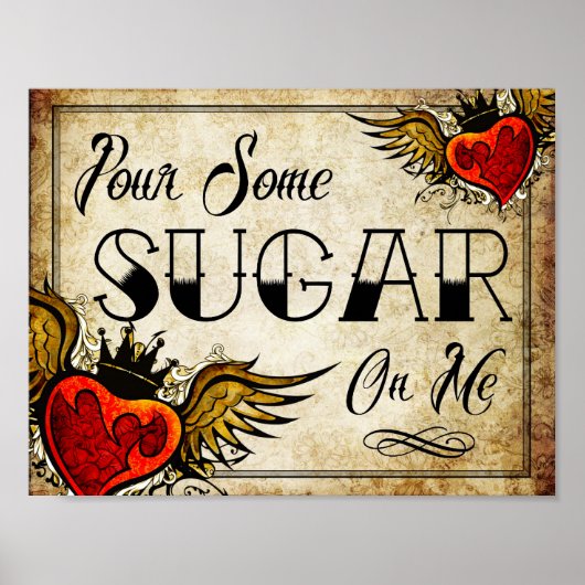 Vintage Tattoo dessert Table Poster (Voorkant)