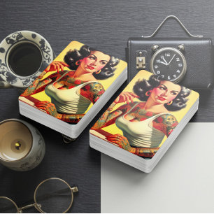 Vintage Tattoo Pin-up Pokerkaarten