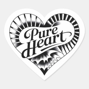 Vintage Tattoo-Stijl "Pure Hart" Hart Sticker