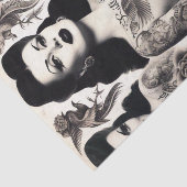 Vintage Tattooed Goth Woman Collage Tissuepapier (Detail)