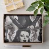 Vintage Tattooed Goth Woman Collage Tissuepapier (Geschenk)