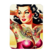 Vintage Tattooed Pinup Magneet (Verticaal)