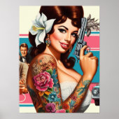 Vintage Tattooed Pulp Pin-up Poster (Voorkant)