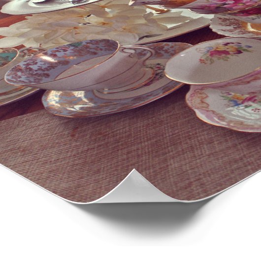 Vintage Tea Cups Poster (Hoek)