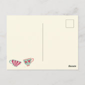 Vintage Tea Party Baby Shower Invitation Briefkaart (Achterkant)