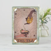 Vintage Tea Tarot Witchy Kettle Vrijgezellenfeest Kaart (Staand voorkant)