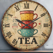 Vintage Tea Time Grote Klok