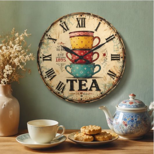 Vintage Tea Time Grote Klok