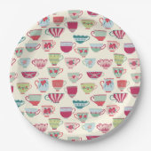 Vintage Teacup Tea Party Papieren Bordje (Voorkant)
