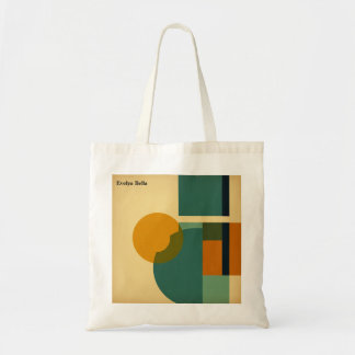 Vintage Teal en Mosterd Minimalistische Vibe Tote Bag