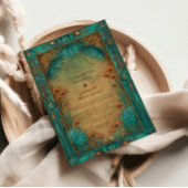 Vintage Teal Garden Islamic Wedding Kaart