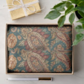 Vintage Teal Heirloom Paisley Garden Tissuepapier (Geschenk)