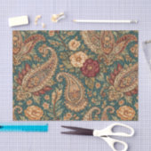 Vintage Teal Heirloom Paisley Garden Tissuepapier (Craft)