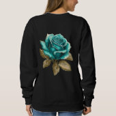 Vintage Teal Roos Sweatshirt (Achterkant)