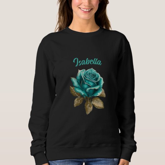 Vintage Teal Roos Sweatshirt (Voorkant)
