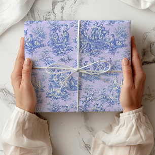 Vintage Teal Toile Frans Landelijk Pastoraal Cadea Cadeaupapier