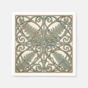 Vintage Teal Varens Art Nouveau Sierlijke Vierkant Servet