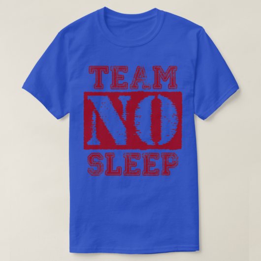 Vintage Team No Sleep Rode Tekst T-shirt (Design voorkant)