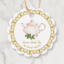 Vintage Teapot Homemade Lemon Balm Tea Hang Tag