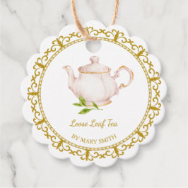 Vintage Teapot Homemade Loose Leaf Tea Hang Tag Bedankjes Labels
