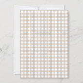 Vintage Teddy Bear Gingham Baby Shower Invitation Kaart (Achterkant)
