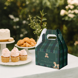 Vintage Teddy Bear Plaid Polo Baby Shower Bedankdoosjes