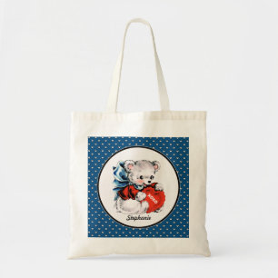 Vintage Teddy Bear Valentijnsdag Canvas tassen