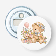 Vintage Teddybeer Viering met Wilde Bloemen