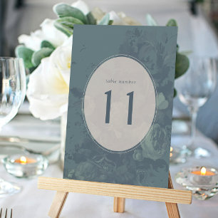 Vintage Teel Elegante Rustieke Bloemtafel Nummer