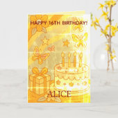 Vintage Teenage (Change age if needed) Birthday Kaart (Gele Bloem)