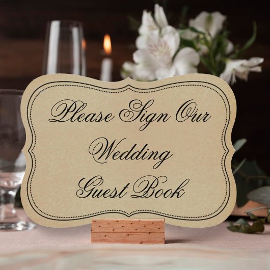 Vintage Teken alstublieft onze bruiloft gastenboek Kaart