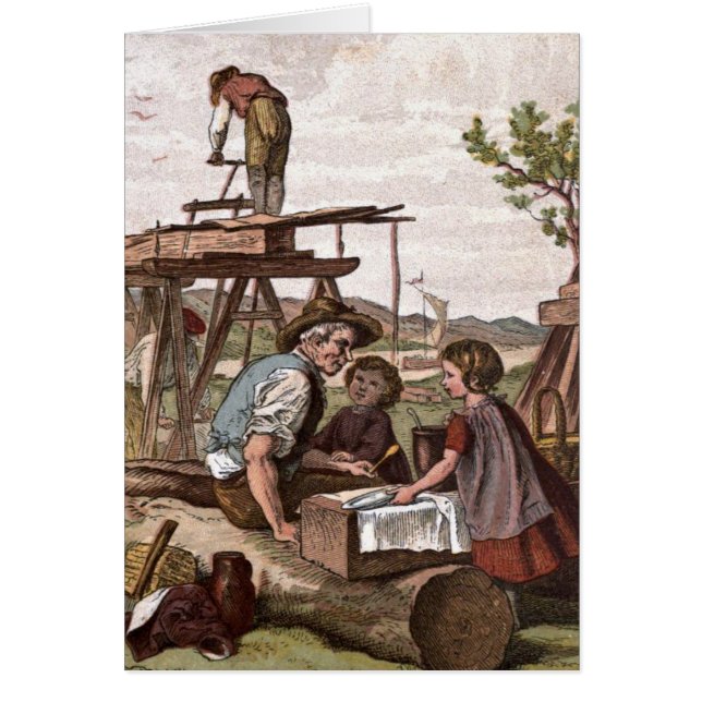 Vintage Tekening: Bouwvakkers (Voorkant)