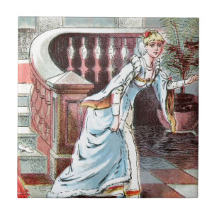 Vintage Tekening: Cinderella en de Pantoffel van Tegeltje