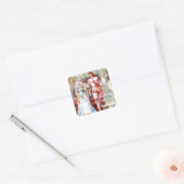 Vintage Tekening: Cinderella en de Prins Vierkante Sticker (Envelop)
