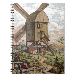 Vintage Tekening: De oude Molen Notitieboek