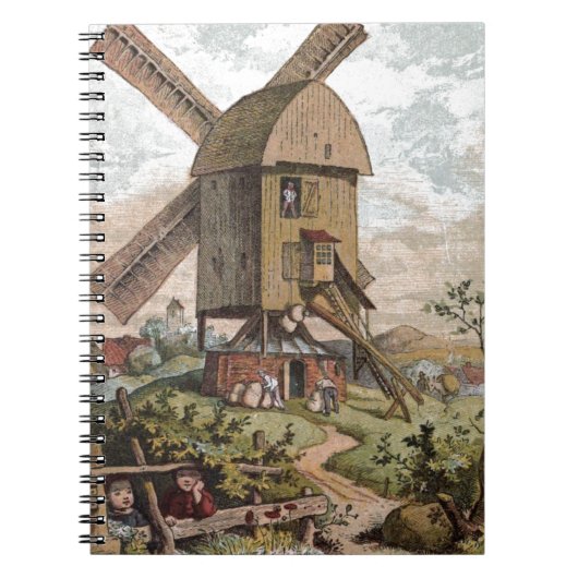 Vintage Tekening: De oude Molen Notitieboek (Voorkant)