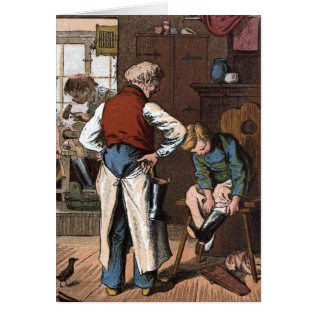 Vintage Tekening: De schoenmaker (Voorkant)