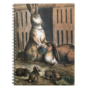 Vintage Tekening: De trotse Ouders van het Notitieboek