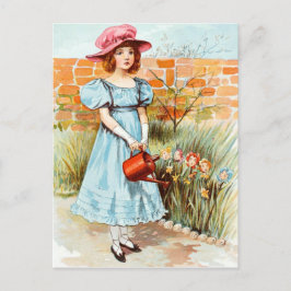 Vintage Tekening: De Tuin van de Bloem van Mary Briefkaart