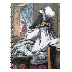 Vintage Tekening: De wolf in de Kleren van de Oma Notitieboek