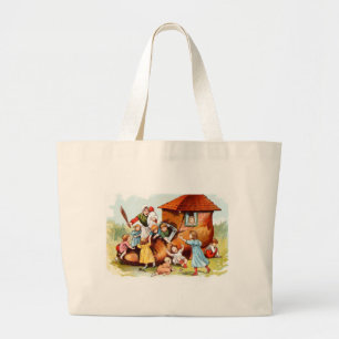 Vintage Tekening: Het Who van de Vrouw Leven in Grote Tote Bag