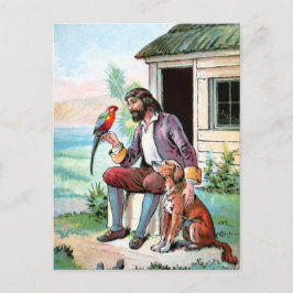 Vintage Tekening: Metgezellen van Eenzame Uren Briefkaart